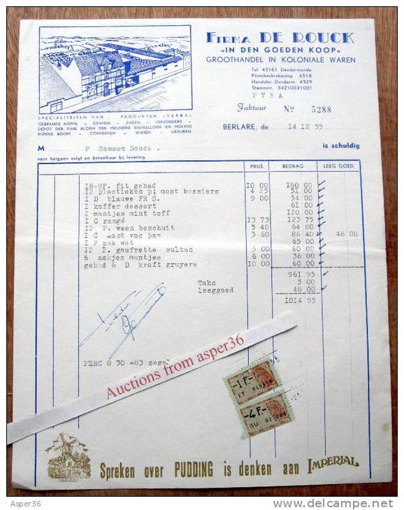 Groothandel Koloniale Waren "In Den Goeden Koop" Firma De Rouck, Berlare 1955 - 1950 - ...