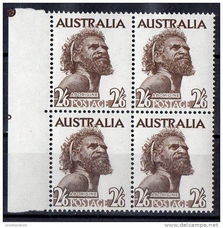 Australia 1952 2s6d Aborigine Large - Emergency Printing Block Of 4 MNH - SG253ba No Wmk - Ongebruikt