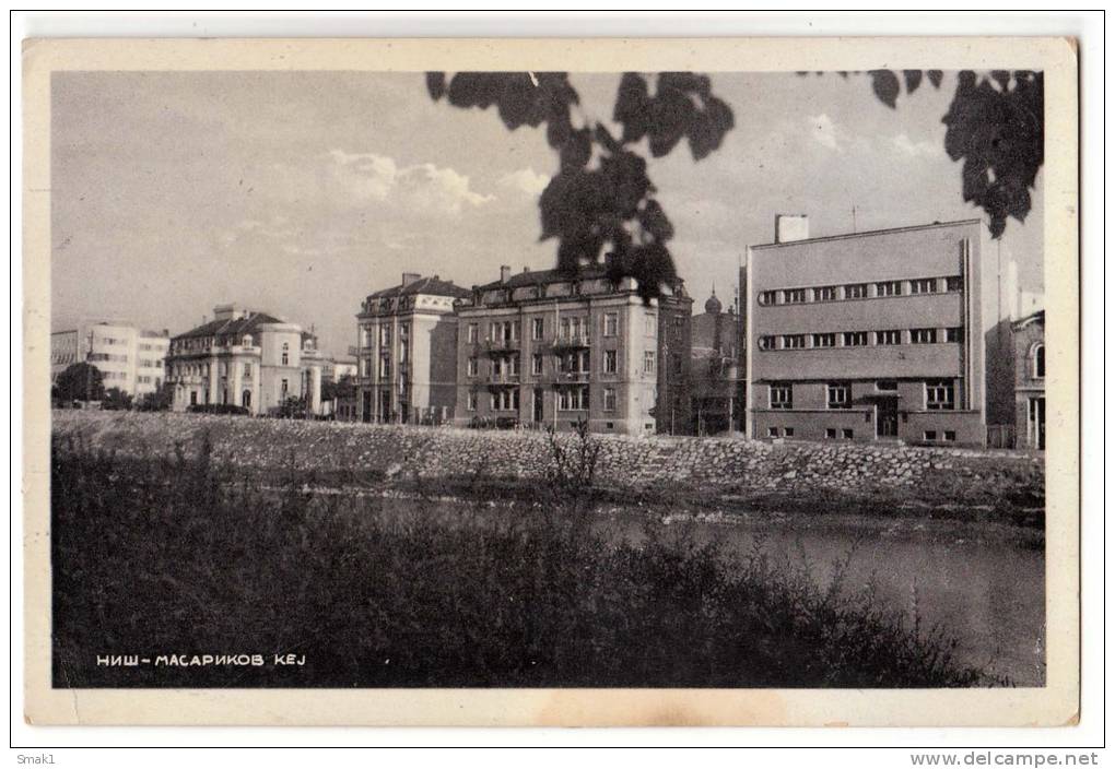 EUROPE SERBIA NIŠ THE MASARIKOV SHORE OLD POSTCARD 1940. - Serbia