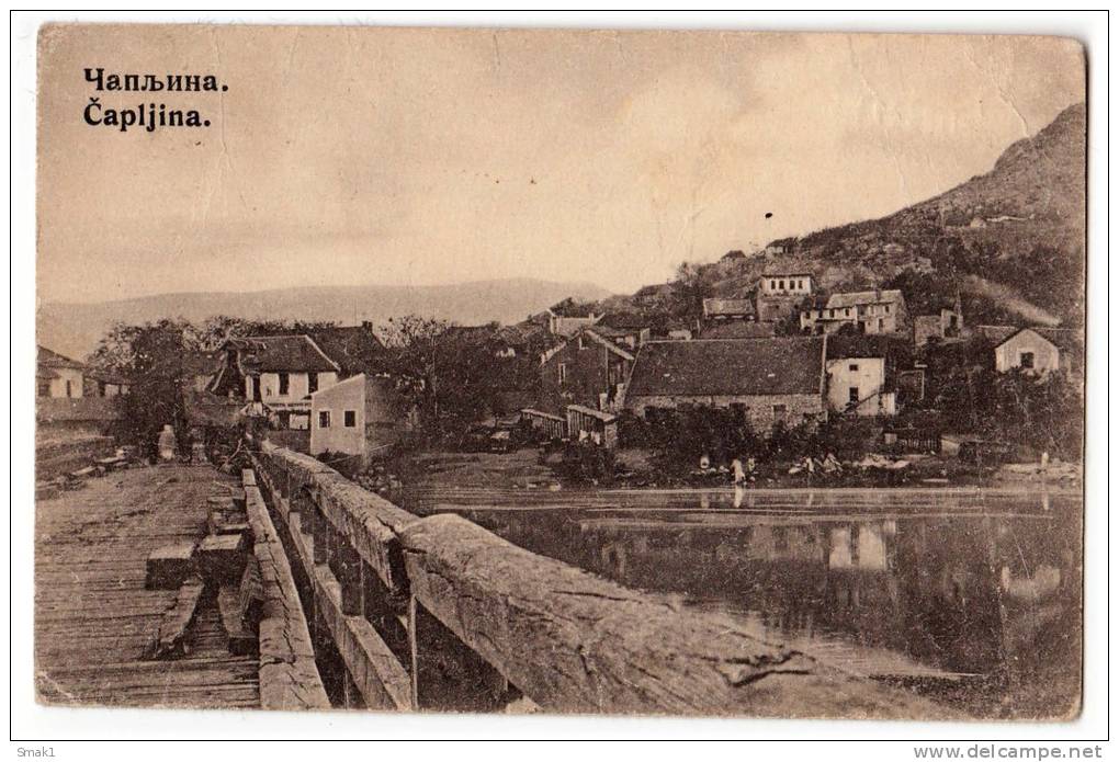 EUROPE BOSNIA &#268;APLINA THE BRIDGE PARTLY DAMAGED OLD POSTCARD - Bosnia And Herzegovina