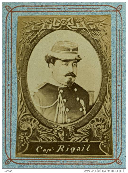 1872 Photo Médaillon Militaire Ecole état Major De Saint Cyr OFFICIER CAPITAINE RIGAIL - War, Military