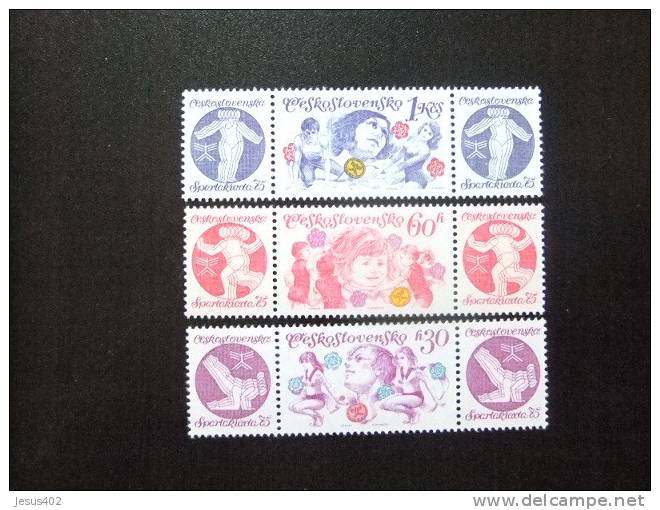 CHECOSLOVAQUIA TCHÉCOSLOVAQUIE 1975 Deportes Gimnasia Yvert 2102 / 2104 ** MNH - Unused Stamps