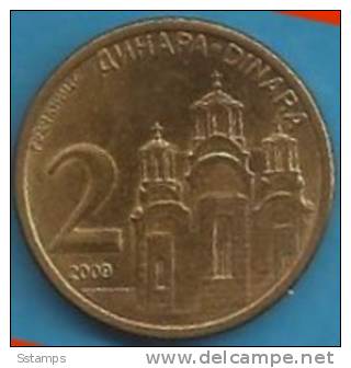 2009  X  UNC SRBIJA SERBIA 2 DINARA  MONETA  UNC - Serbien