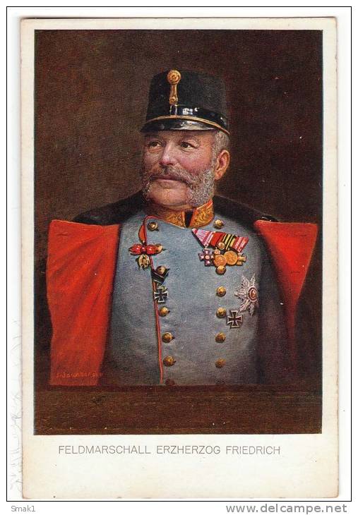 MILITARIA CHARACTERS FIELD MARSHAL ARCHDUKE FRIEDRICH OLD POSTCARD - Characters