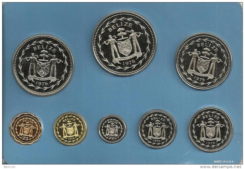 COINAGE OF BELIZE  1976 - SILVER PROOF SET - FRANKLIN MINT - Belize