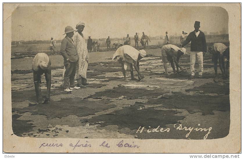 Real Photo Hides Drying Leather , Sechage Cuir P. Used Stamped Southern Nigeria 1918 - Nigeria