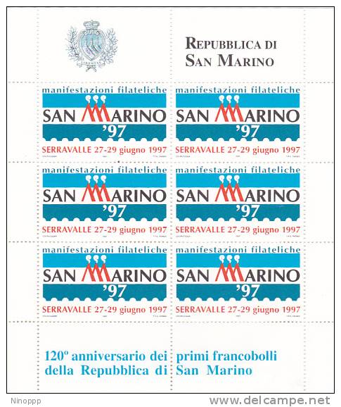 San Marino 1997 Stickers Sheetlet MNH - Gebraucht