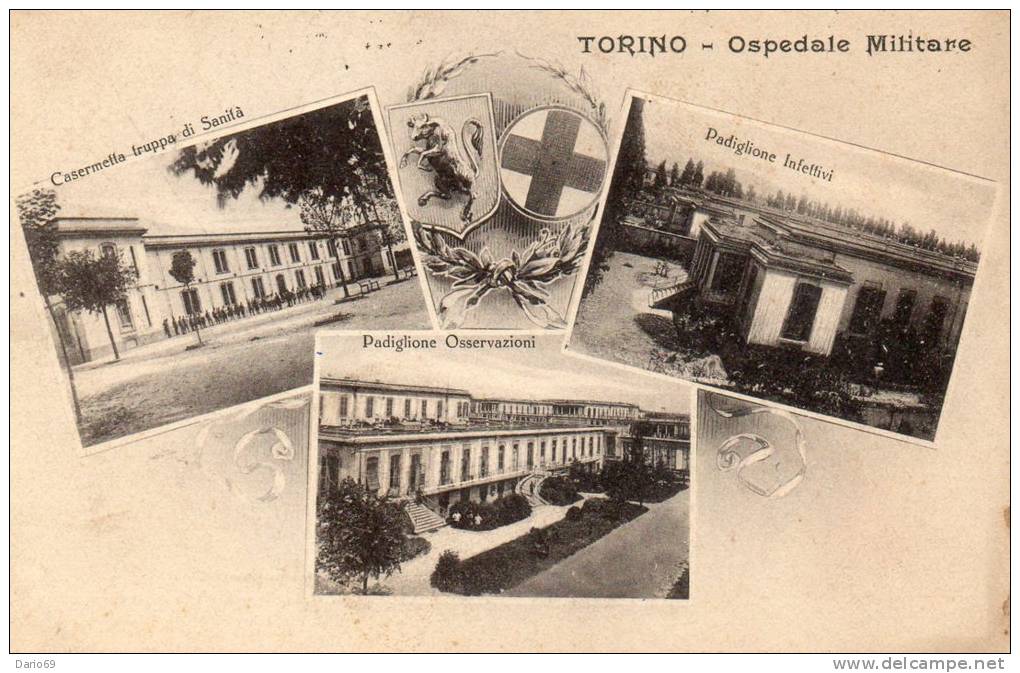 1925  TORINO  -   OSPEDALE MILITARE   -   CON ANNULLO AMB.  TORINO - PIACENZA - Andere Monumenten & Gebouwen