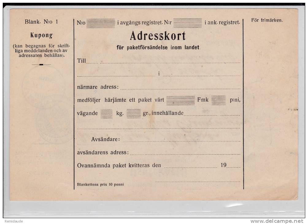 FINLANDE - 1920 - CARTE MANDAT De TAMPERE Pour KARSTULA - Cartas & Documentos