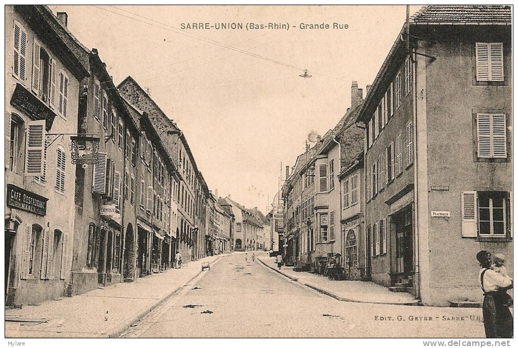 Cpa67 Sarre Union Grande Rue - Sarre-Union