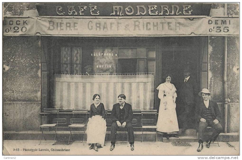 CHATEAUBRIANT DEVANTURE DU CAFE MODERNE BIERE GRAFF § RICHTER 44 LOIRE-ATLANTIQUE - Châteaubriant