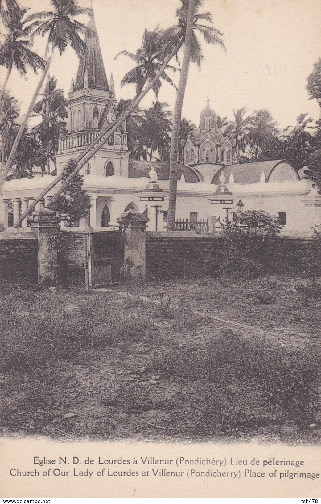 ASIE----INDE----Eglise N.D. De Lourdes à Villenur (pondichéry) Lieu De Pélerinage--voir 2 Scans - Inde