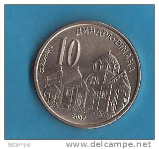 2007 X  UNC SRBIJA SERBIA 10 DINARA  MONETA  UNC - Servië