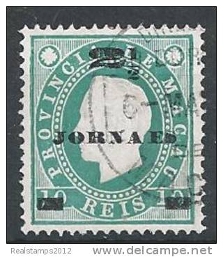 MACAU - 1892-93,  D. Luís I. Fita Direita. Com Sobretaxa,  2 1/2 R. S/ 10 R.  D. 12 3/4  (o)   MUNDIFIL  Nº 42 - Oblitérés