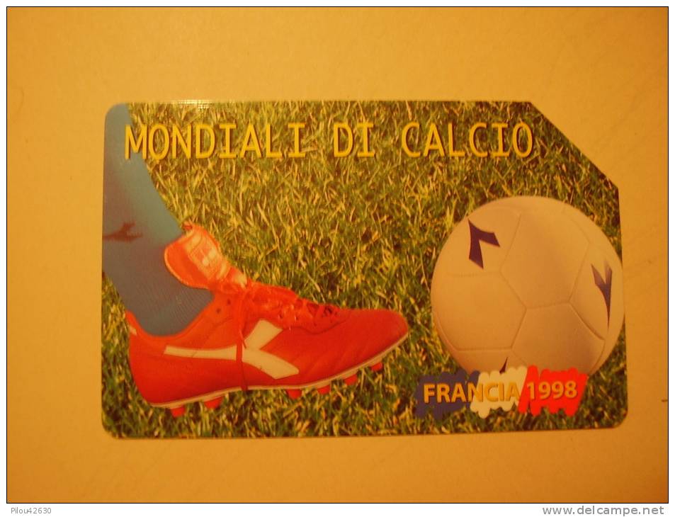 Télécarte Saint Marin . San Marino  Mondial De Foot France 1998 . Mondial Di Calcio .vue De San Marin & Blason - Saint-Marin