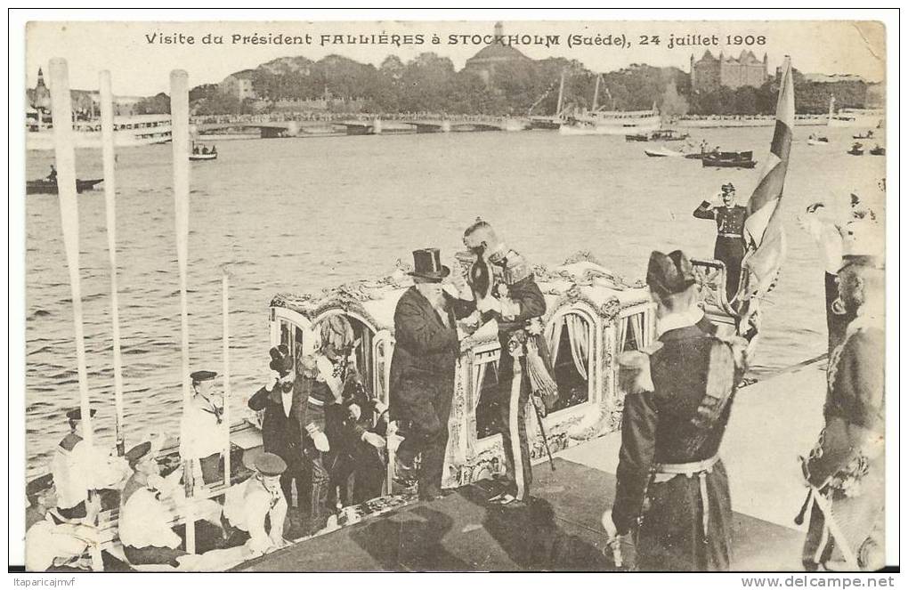 Suède :  Visite Du Président  Fallieres A  STOCKHOLM  1908  ( édité  Alfa- Laval  A  Paris )écrite A  Loudéac - Sweden