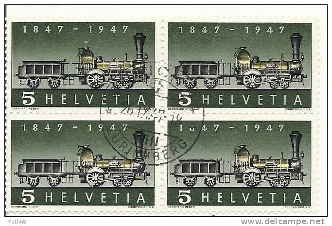 1947 Fehlende Speiche 277 2.01 Im Viererblock TOP Gestempelt KW 300 - Errors & Oddities