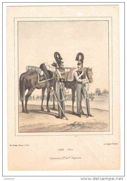 Colored Lithographie On Hard Board  Edited By Dero Becker Paris Armee Russe Curassiers 5 & 1 Regiments - Other & Unclassified