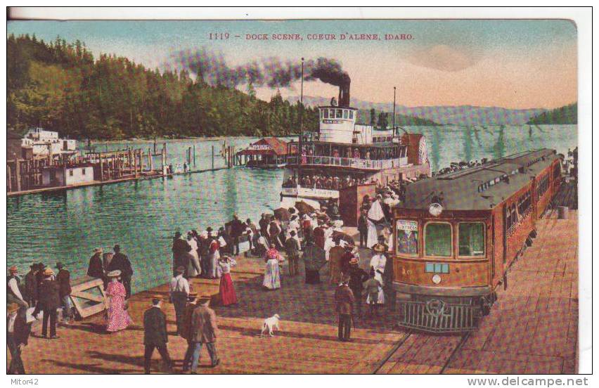 32-Idaho-Coeur D´Alene-Stati Uniti-U.S.A.-Treni-Ferrovia-Trains-Chemin De Fer-Railroad-Navi-Navires-Ships-1912 - Coeur D'Alene