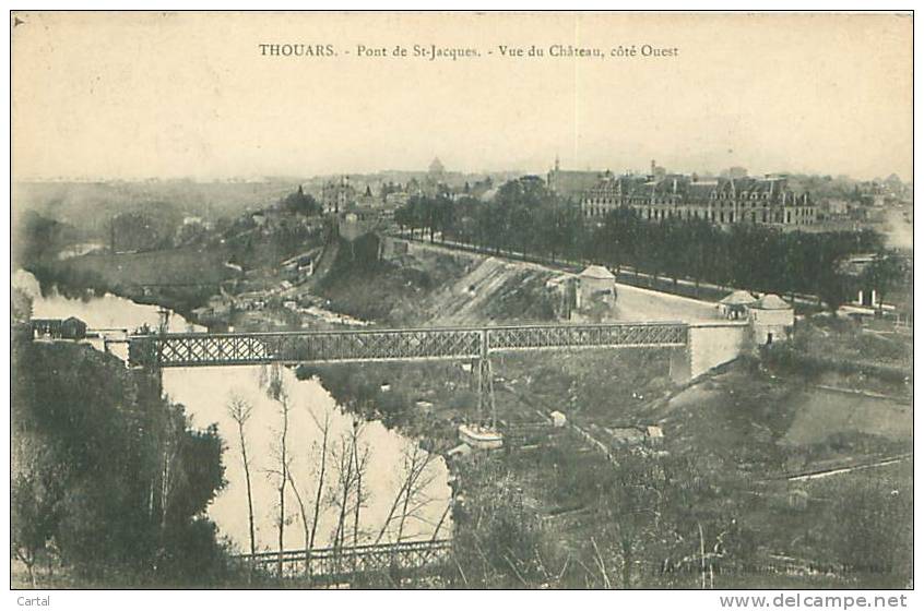 79 - THOUARS - Pont De St-Jacques - Vue Du Château, Côté Ouest - Thouars