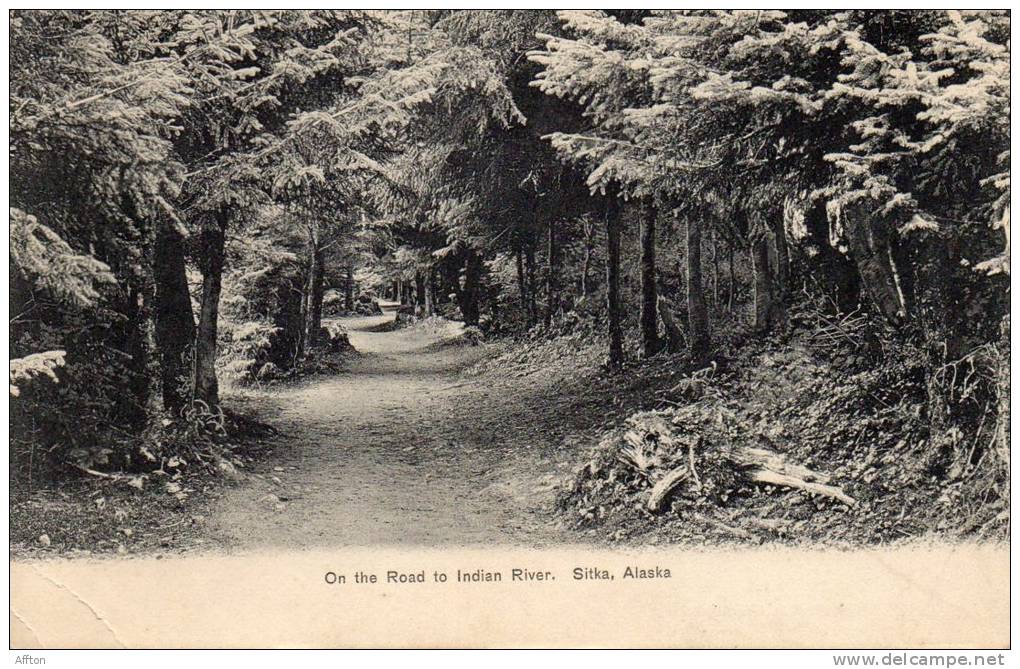 Sitka Alaska On The Road To Indian River 1900 Postcard - Sitka