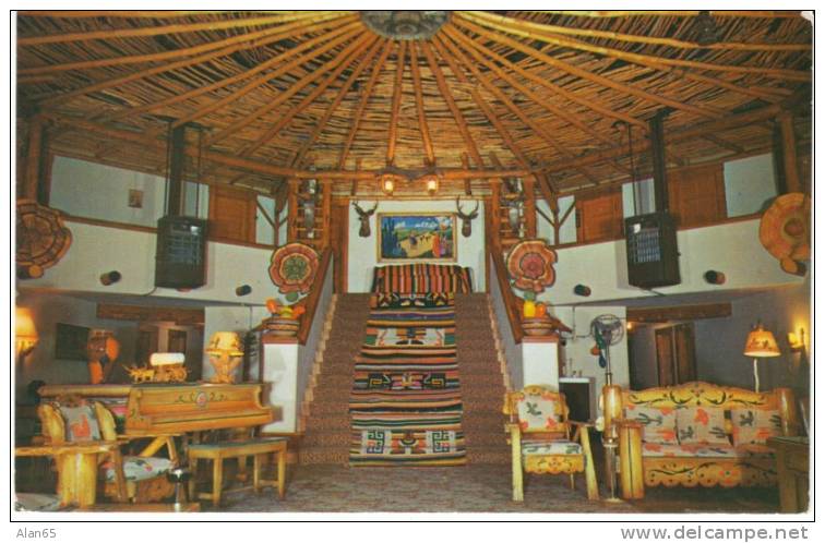 El Paso TX Texas, Red Mill Court Motel, Lodging, Interior View C1950s/60s Vintage Postcard - El Paso