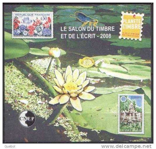 CNEP Le N°  51 A  De 2008 - Bloc Non Dentelé - Salon Du Timbre Et De L'écrit - Thème -> La PLANETE Timbre - Fleur - CNEP