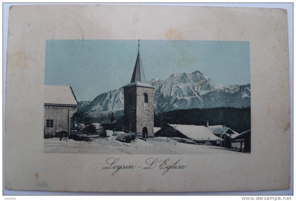 Leysin : L´Eglise - Colorisée - Leysin