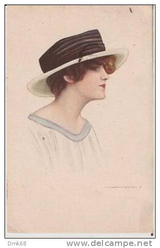 NANNI - ART DECO POSTCARD - WOMAN &amp; HAT - N. 101- 6 - Nanni