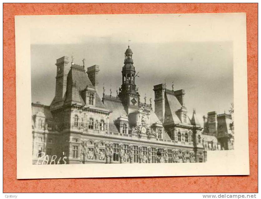 75004 - PARIS - Hotel De Ville Au Pont D´arcole En 1955 - Architecture - Photo 4.5 Cm X 6 Cm - Lieux