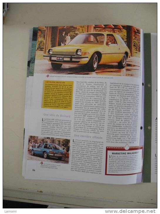 Fiche Technique Voiture - AMC Pacer US - 1975 - (N°13) Technical Car - Cars