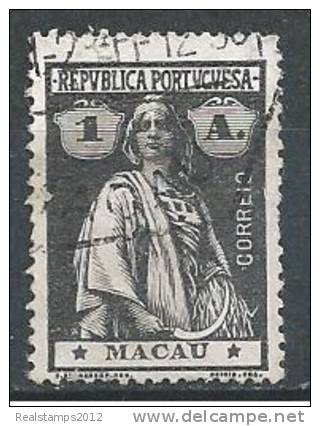 MACAU - 1913-15 ,  Ceres.   1 A. (Papel Esmalte. D. 15 X 14)   (o)   MUNDIFIL  Nº 211a - Used Stamps