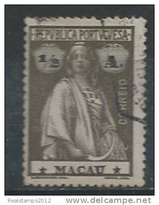 MACAU - 1913-15,  Ceres.   1/2 A. (Papel Pontinhado. D. 15 X 14)   (o)   MUNDIFIL  Nº 210d - Gebraucht
