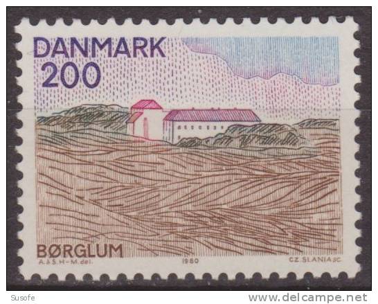 Dinamarca 1980 Scott 668 Sello ** Paisajes Northern Boreglum Monastery Michel 706 Yvert 709 Denmark Stamps Timbre - Nuovi