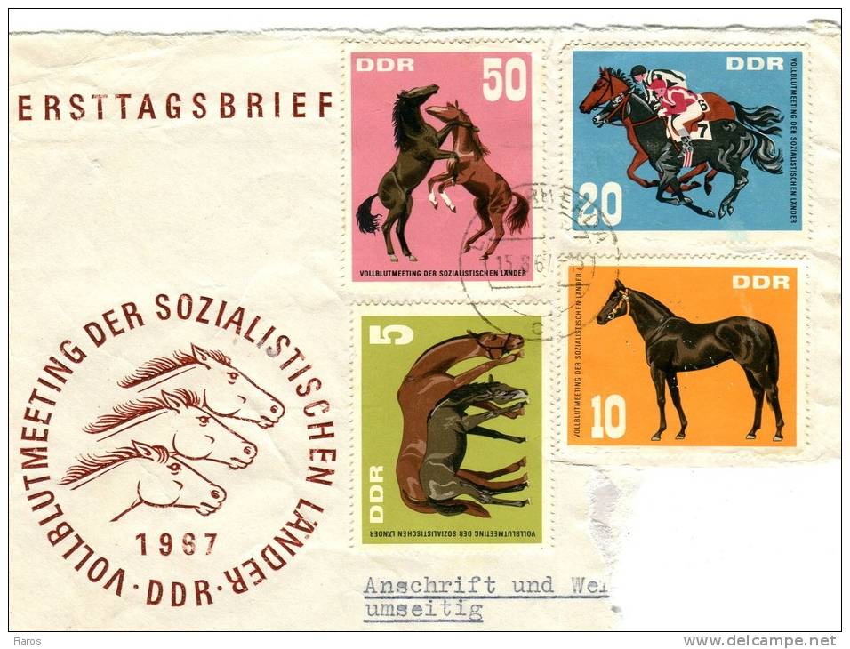 Germany(East)-First Day Cover- "Thoroughbred Horse Show Of Socialist Countries" [Elsterwerda 15.8.1967] 2 Parts Detached - Other & Unclassified
