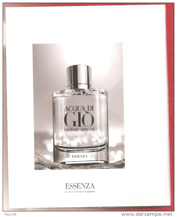 GIORGIO ARMANI - ACQUA DI GIO' ESSENZA - CAMPIONCINO CON BROCHURE GRANDE FORMATO - Cm. 14 X 20 - Mignon Di Profumo Uomo (con Box)