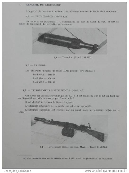 RARE TROMBLON V.B.  FUSILS MAS  36 +  MAS 44 + MAS 49 ------------ #.3 - Armes Neutralisées