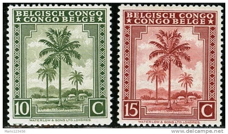 BELGIAN CONGO, CONGO BELGA, 1942, DIFFERENT SUBJECTS, FRANCOBOLLI NUOVI (MLH*), Scott 207,208 - Nuovi