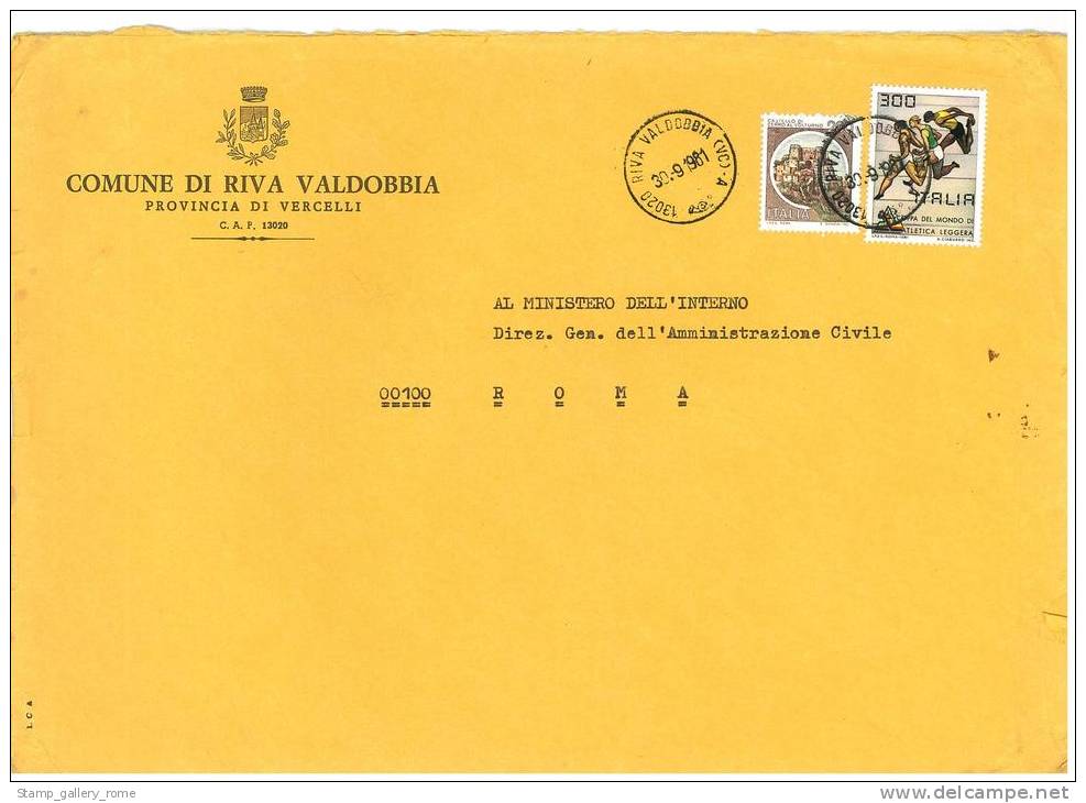 RIVA VALDOBBIA  13020  VERCELLI  ANNO 1981 -  LS  FTO18X24 - STORIA POSTALE DEI COMUNI D´ITALIA - POSTAL HISTORY - Macchine Per Obliterare (EMA)