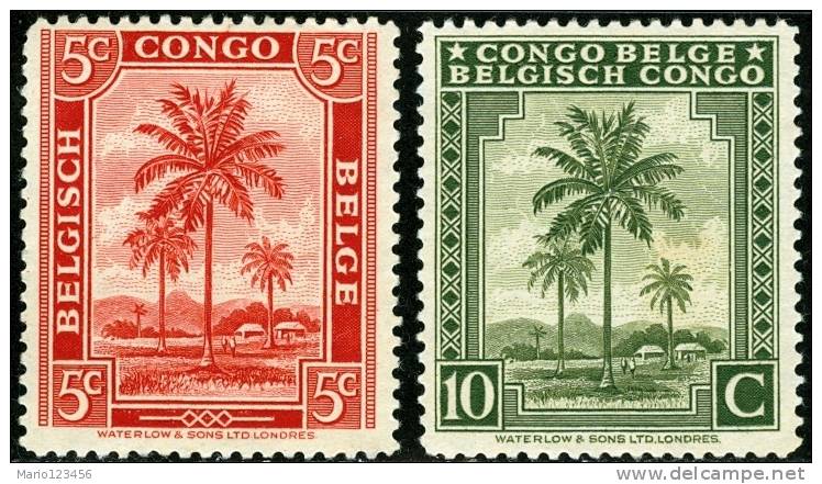 BELGIAN CONGO, CONGO BELGA, 1942, DIFFERENT SUBJECTS, FRANCOBOLLI NUOVI (MNG), Scott 187,188 - Nuovi