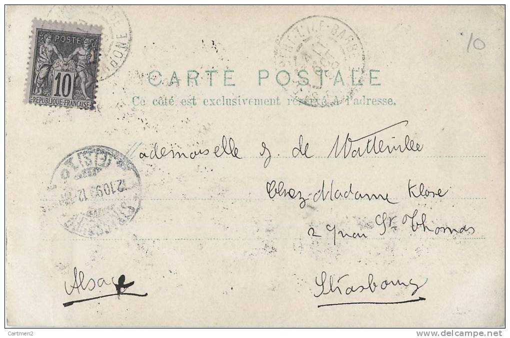 CARTE PHOTO 1899 : L'ILE BARBE VILLA CHATEAU LYON 69009 - Lyon 9