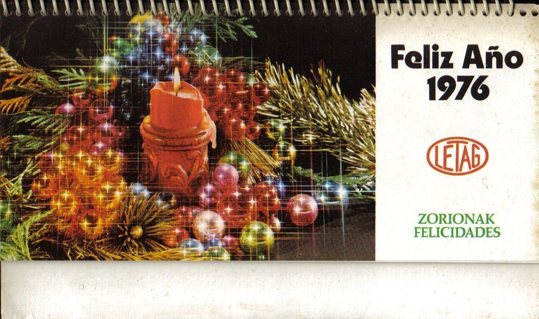 CALENDARIO SOBREMESA AÑO 1976 LETAG EN VASCO Kalender Calendrier Kalendar - Formato Grande : 1971-80