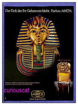 PUBLICITES GERMAN MAGAZINE ADVERTISEMENT RECLAME WERBUNG  For  AMUN  PARFUM  EGYPTIAN COLLECTION  From 4711  PERFUME - Werbung