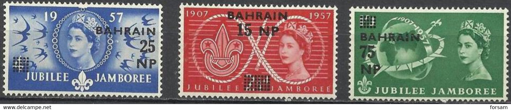 BAHRAIN..1957..Michel # 115-117...MLH. - Bahreïn (...-1965)