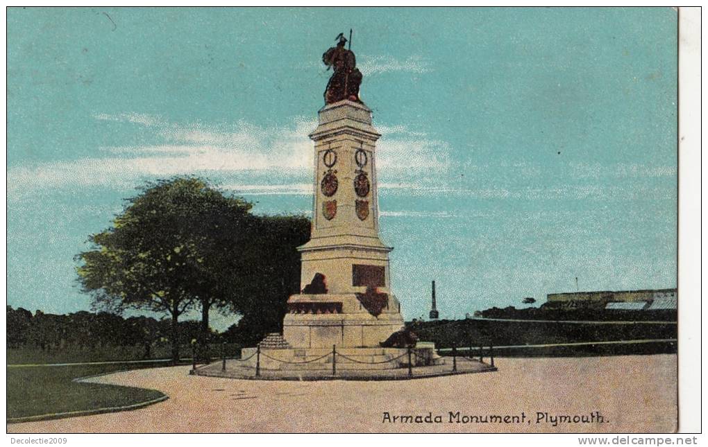 BR39729 Armada Monument Plymouth      2 Scans - Plymouth