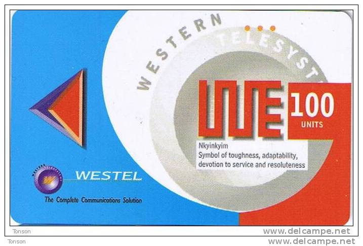 Ghana, Westel, 100 Units, Magnetic / Pincode Card, 2 Scans. - Ghana