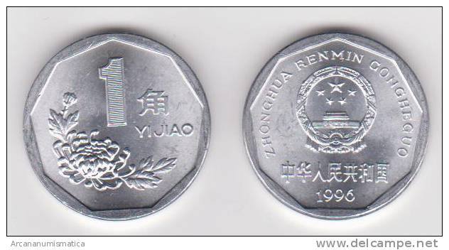 China 1 Jiao 1.996 Aluminio KM#328 SC/UNC   T-10.191 - China