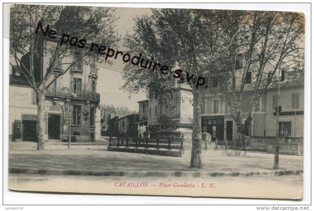 - CAVAILLON - Place Gambetta,  écrite, 1916, Bon état, Scans. - Cavaillon