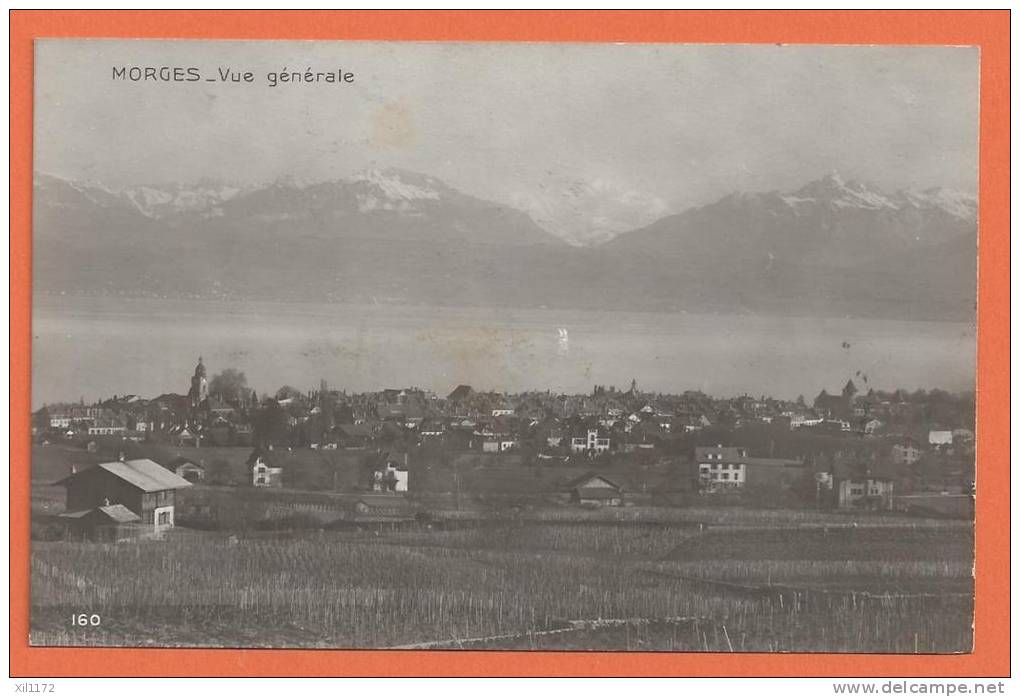 Q1252 Morges Vue Générale.Vignes,Sepia. Circulé,timbre Manque. Perrochet David 160 - Morges