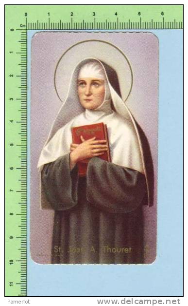 FB-192 Italy  Gold Print ( Saint Joan Antide Thouret + Biographie En Anglais) Holy Card Image Pieuse Santini - Images Religieuses